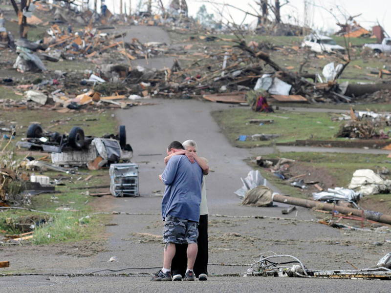 Family Hug After Tornado Influential Photographs