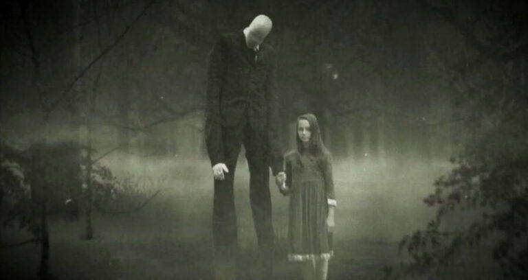 Slender Man Holding A Girls Hand
