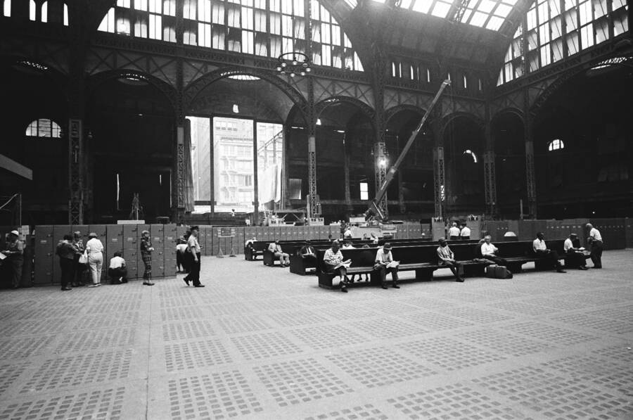 Commuters Sitting In Old Penn Station