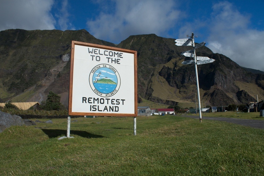 Welcome Sign To Tristan da Cunha Island