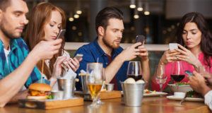 Smartphones At Dinner