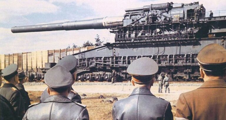 Hitler Admiring Schwerer Gustav Featured