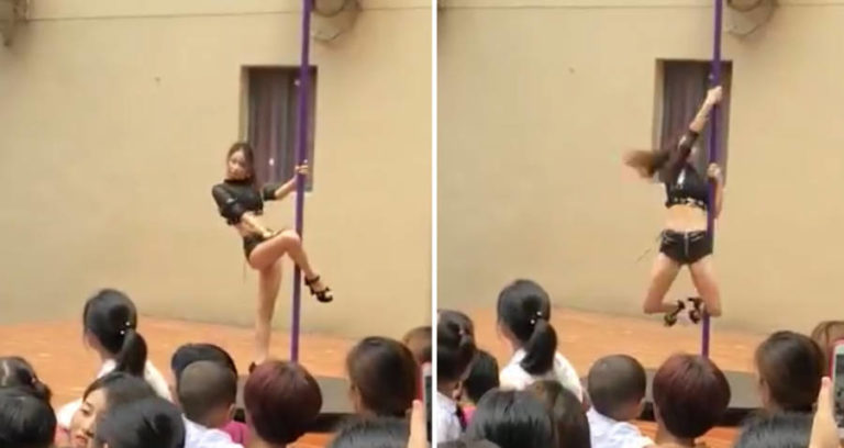 Chinese Kindergarten Pole Dance