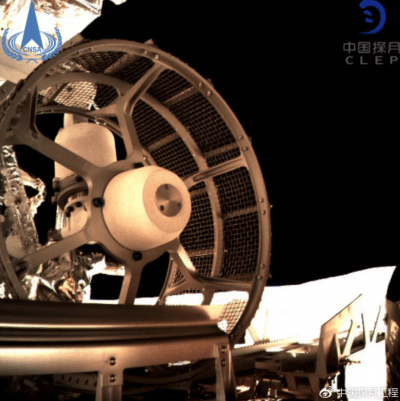 Wheels Traversing Lunar Surface