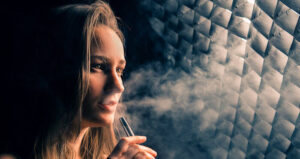 Woman Vaping