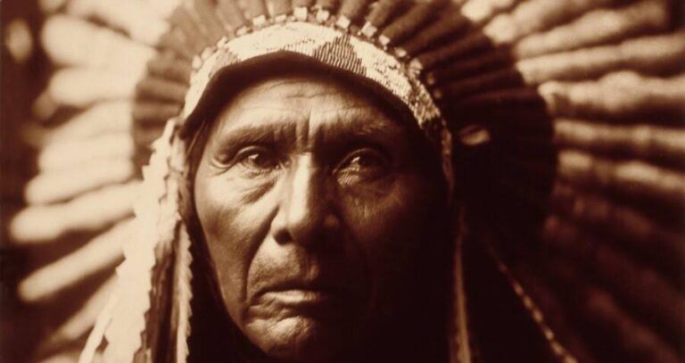 Old Native American With Head Dress