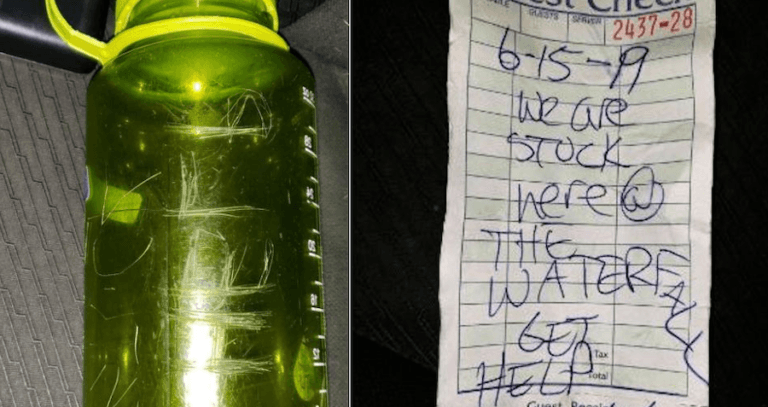 Emergency Message And Water Bottle