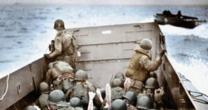 Colorized Photograph Of D Day