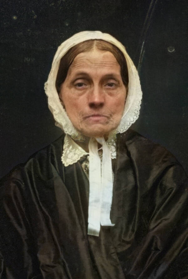 Colorized Portrait Of Anonymous 1850s Woman 