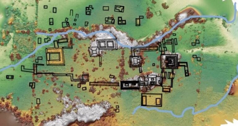 Sketch Of Old Mayan City