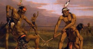 Painting Of Native Americans Playing Lacrosse