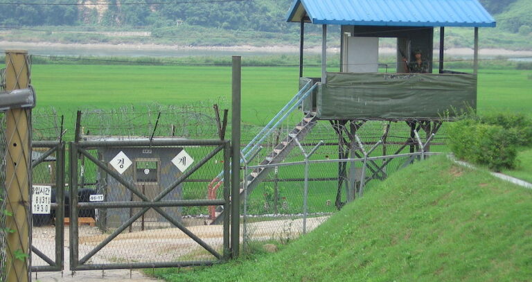 Sentry At South Korea Dmz Fence