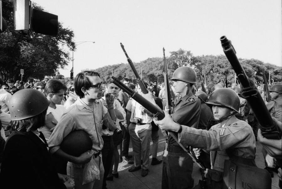 DNC Protester And Army
