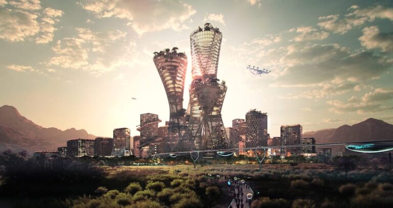 Skyline Of Telosa Mockup