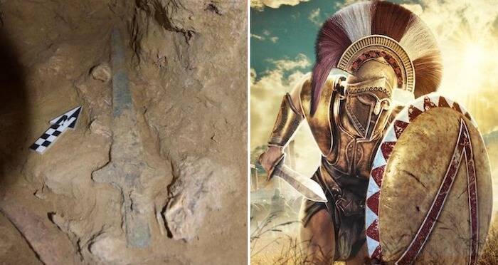 Ancient Greek Sword And Warrior