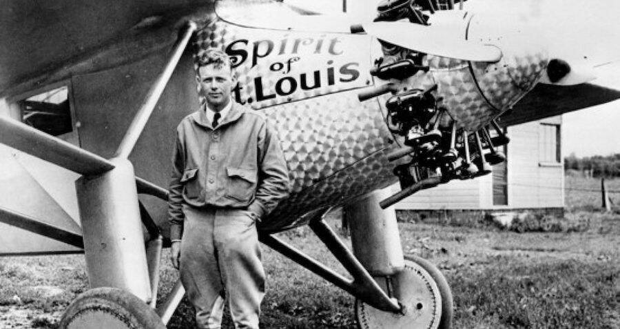 Charles Lindbergh With The Spirit Of St Louis