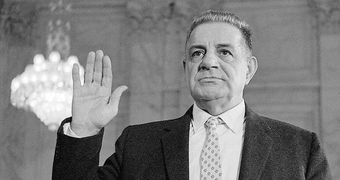 Joe Valachi Raising His Hand