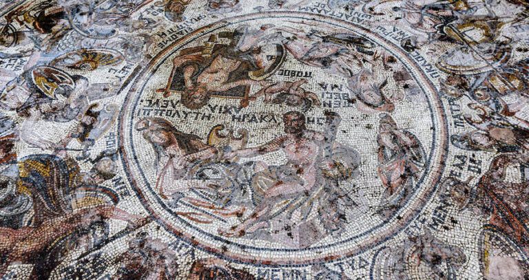 Roman Mosaic Showing The Trojan War