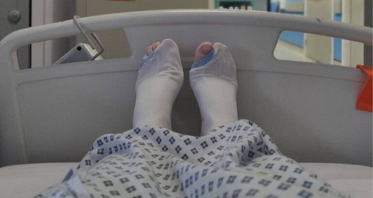 Feet In Hospital Bed