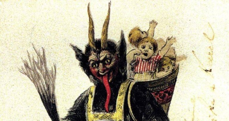 Krampus With A Child On His Back