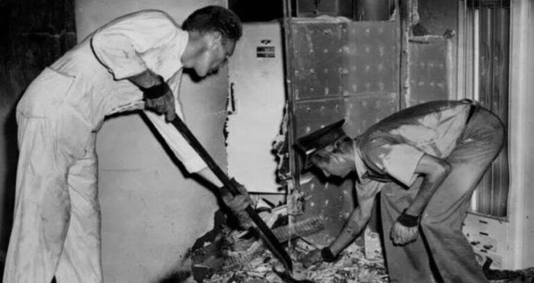 Men Searching The Rubble After The Fire