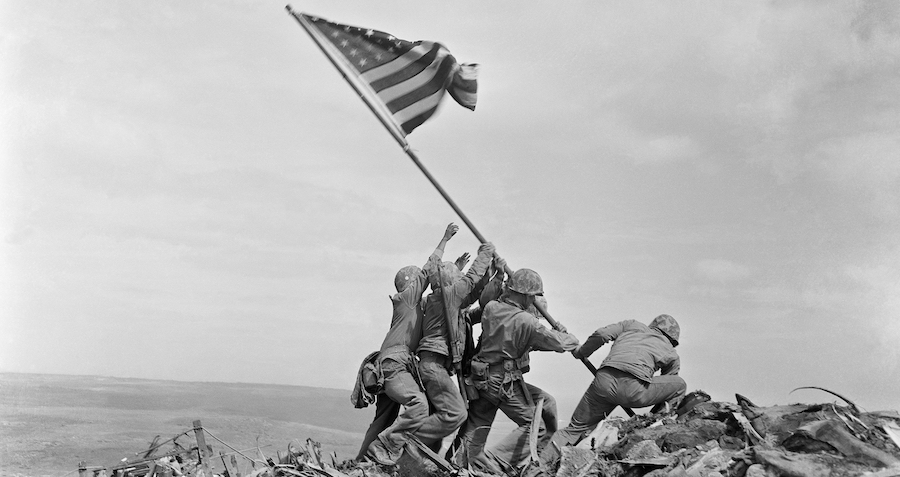 Raising The Flag On Iwo Jima Featured